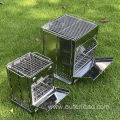 Stainless Steel Bbq Stove Square Shape Camping Utensils